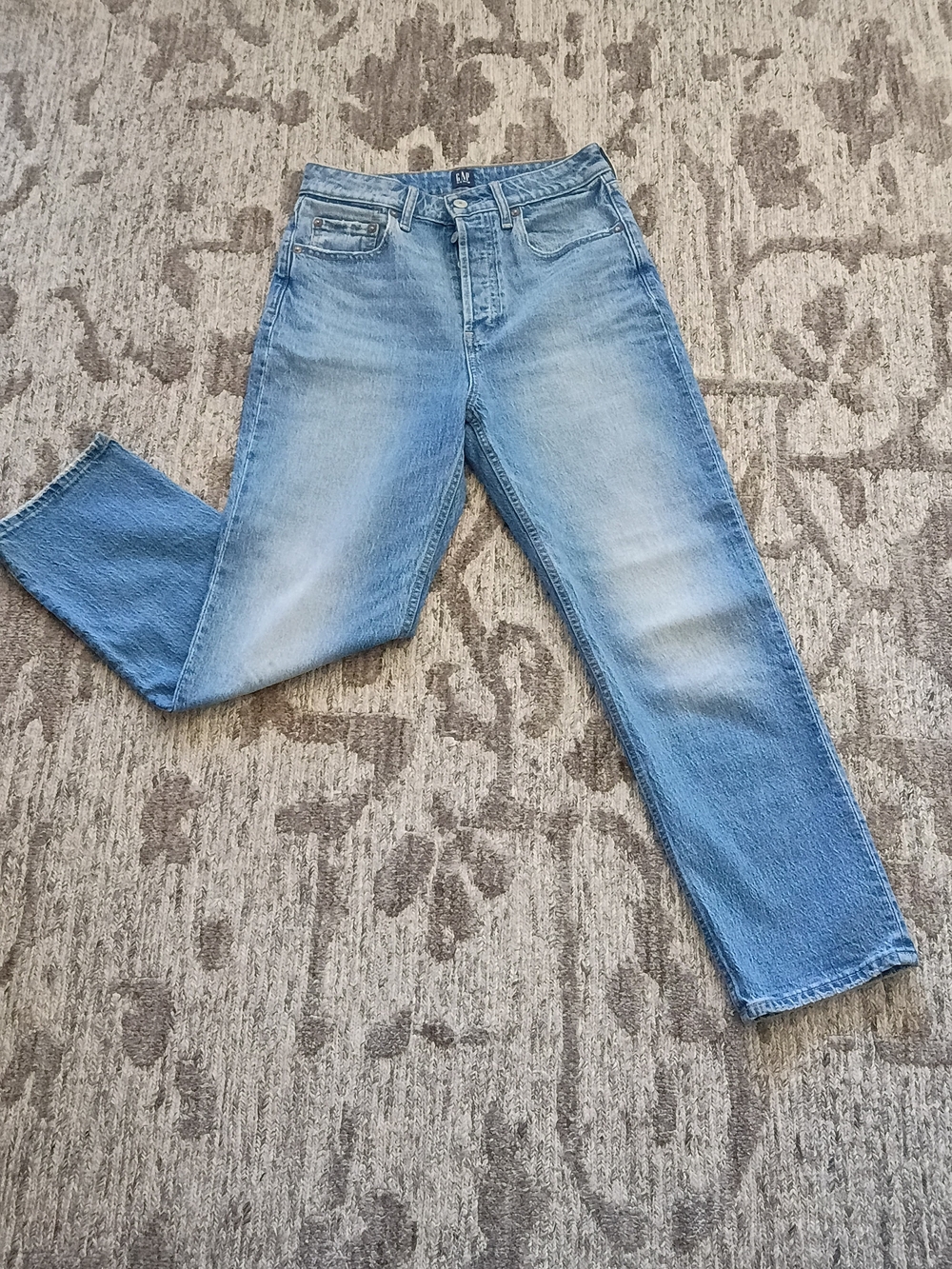 Curvy Gap Stretch Cozy Minimalist Light Blue Women's High-Waist Straight Jeans